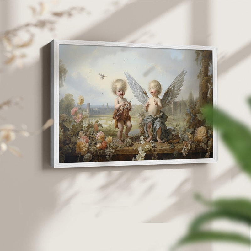 «Angels From Above» - Reproduction encadrée - Restable, H 8 po x l 10 po, Cadre blanc