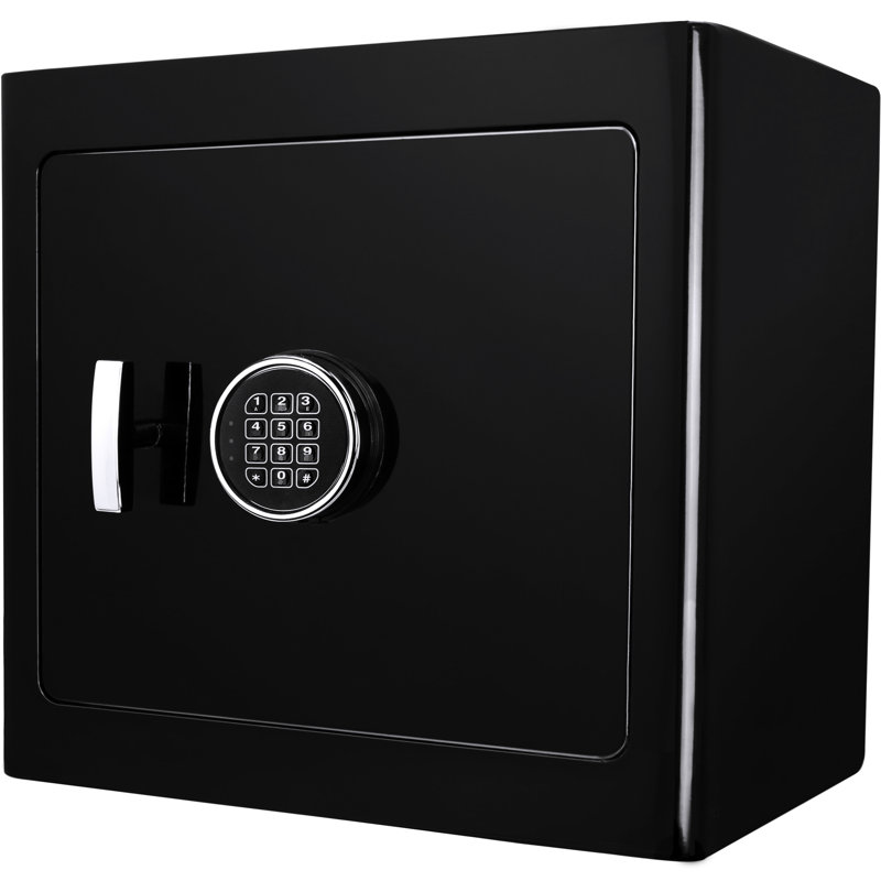 Coffre-fort - 1,01 pi³ noir avec tablette amovible et coffre-fort en acier à DEL