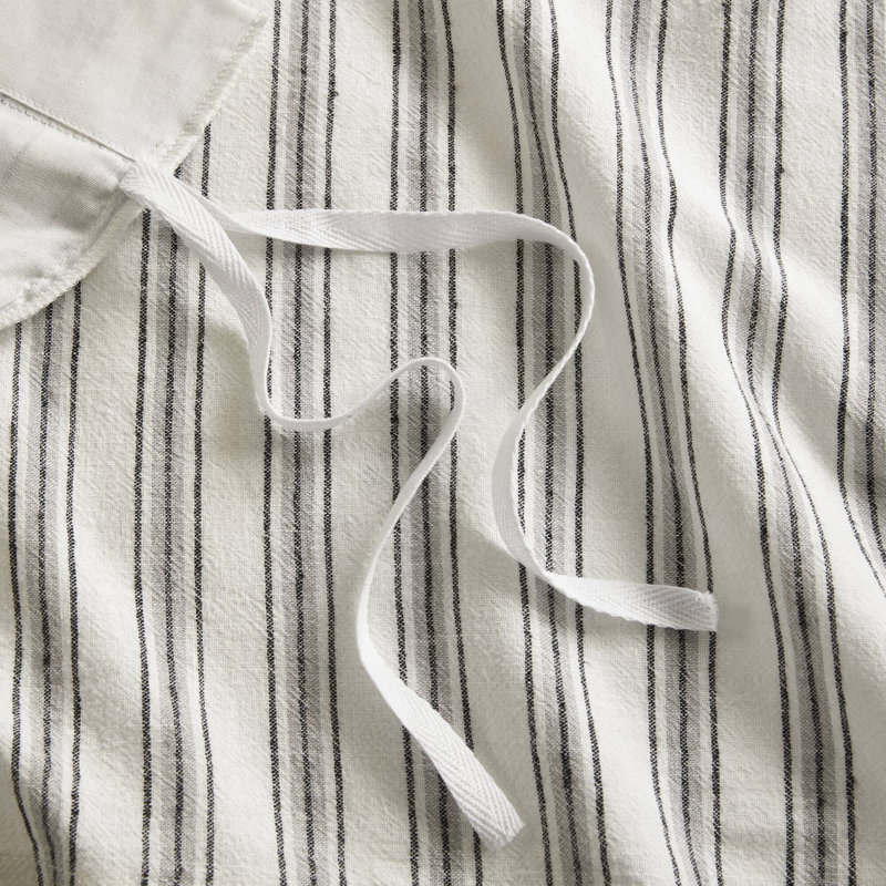 Premium Bedding Sets Queen Linen Cotton Stripe Grey For Modern Home