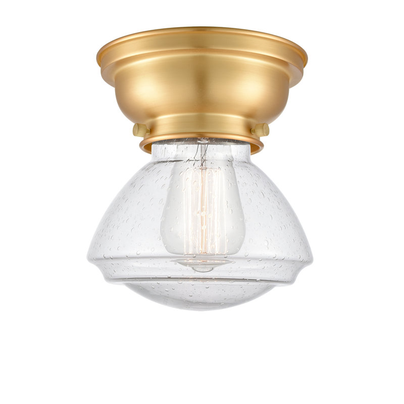 Plafonnier encastré 1 lumière 3,75 po Chesterville, Ampoule non incluse, Grainé, Or satiné