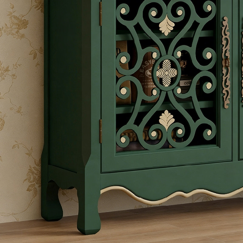 Banc de rangement vert en bois manufacturé, Vert