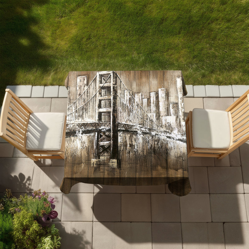 Aged Finish Golden Gate Tablecloth - Indoor/Outdoor Decor