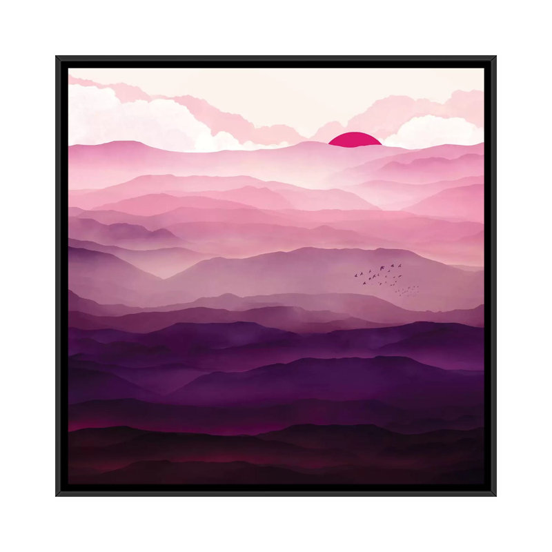 Jour ultra violet, H 18 po x l 18 po x P 1,5 po, Toile avec cadre noir
