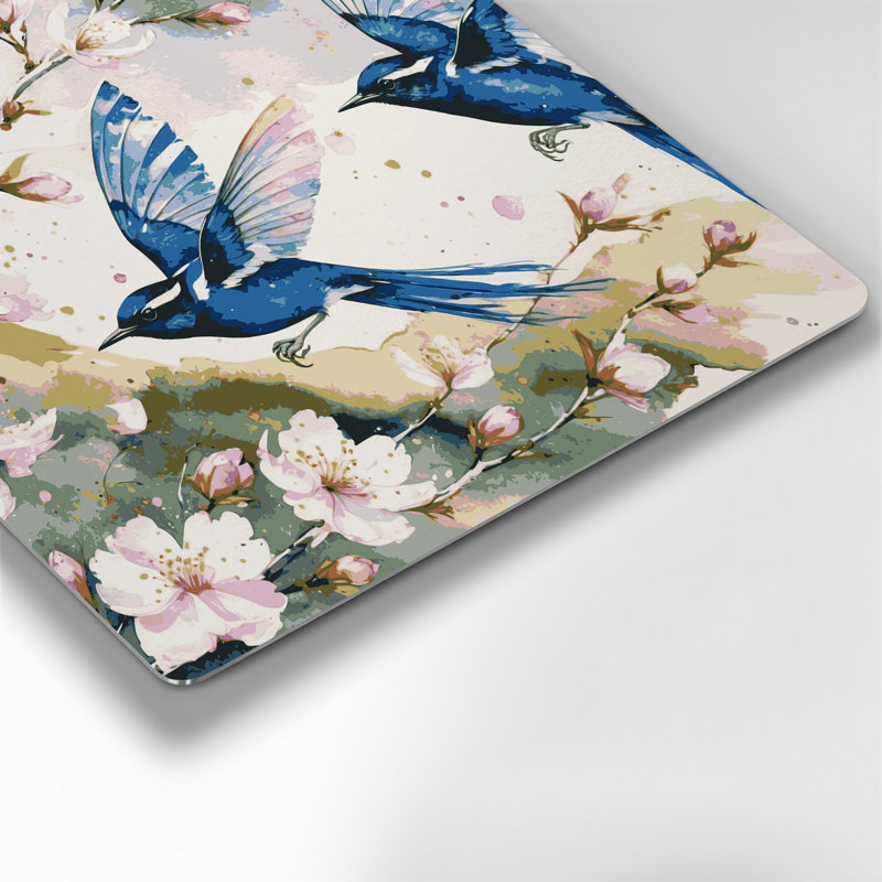 Oiseaux, superbe art mural en métal beige fée, H 12 po x l 12 po