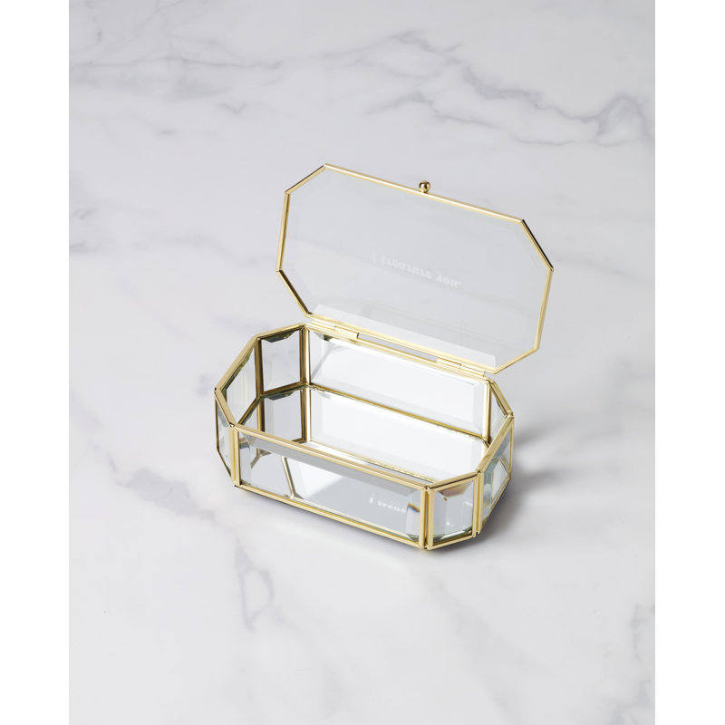 "I Treasure You" Green Jewelry Box, Clear