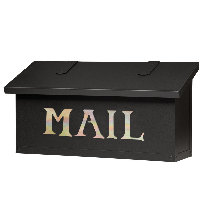 Boîte aux lettres murale classic, Noir texturé, Or irisé