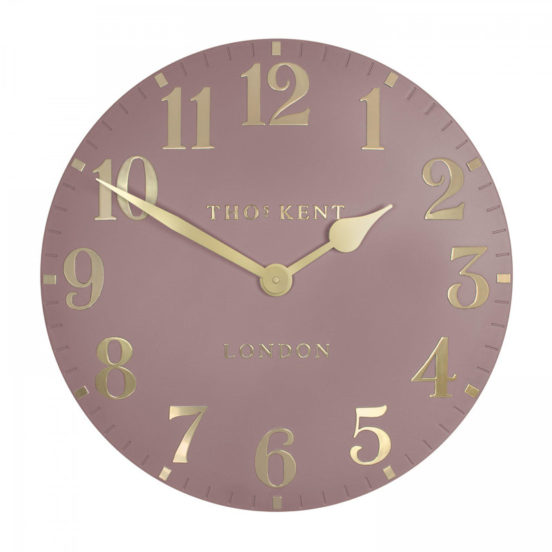 Metal Wall Clock, Pink, 51 cm H x 51 cm W x 4.4 cm D