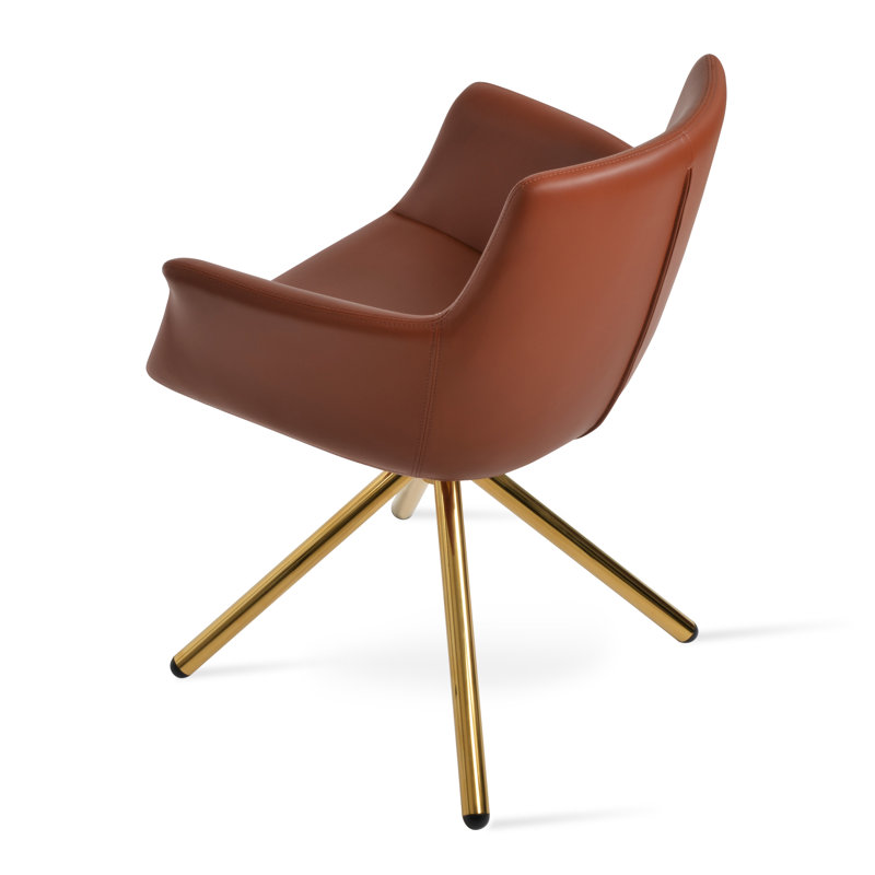 Fauteuil rotatif Bottega, Cannelle, Or