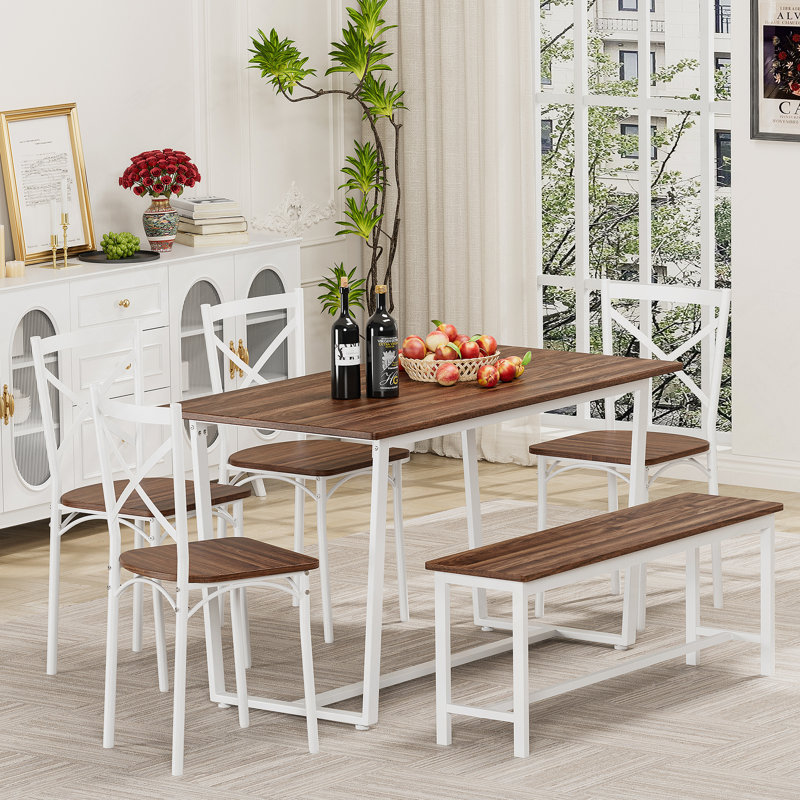 Ensemble de salle à manger 6 pièces idéal pour la cuisine, le coin-repas et le salon, offrant confort et style pour diverses occasions