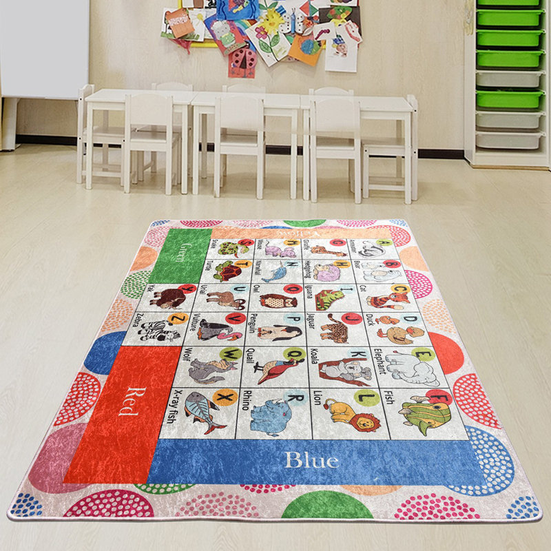 Tapis doux et durable, 6,6 x 9,5 pieds, 100% polyester, antibactérien, antidérapant, poils de 0,4 po | Lavable à la machine, facile d'entretien | Parfait pour le salon, la chambre à coucher et la salle à manger