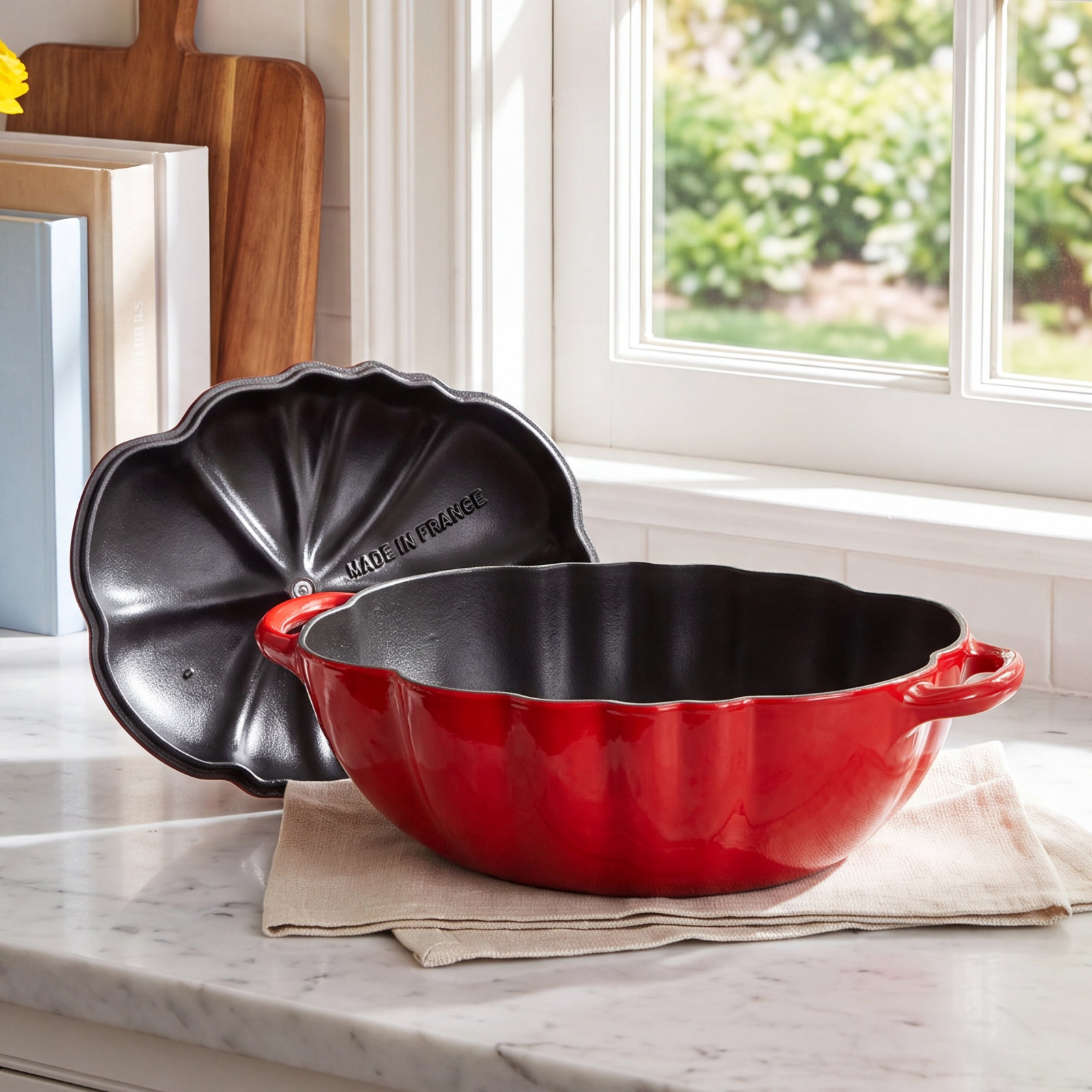 Staub Enameled Cast Iron Tomato Dutch Oven