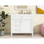 Meuble-lavabo 36 po avec lavabo supérieur, meuble-lavabo moderne avec 2 tiroirs et tiroir escamotable, meuble-lavabo simple-362213202
