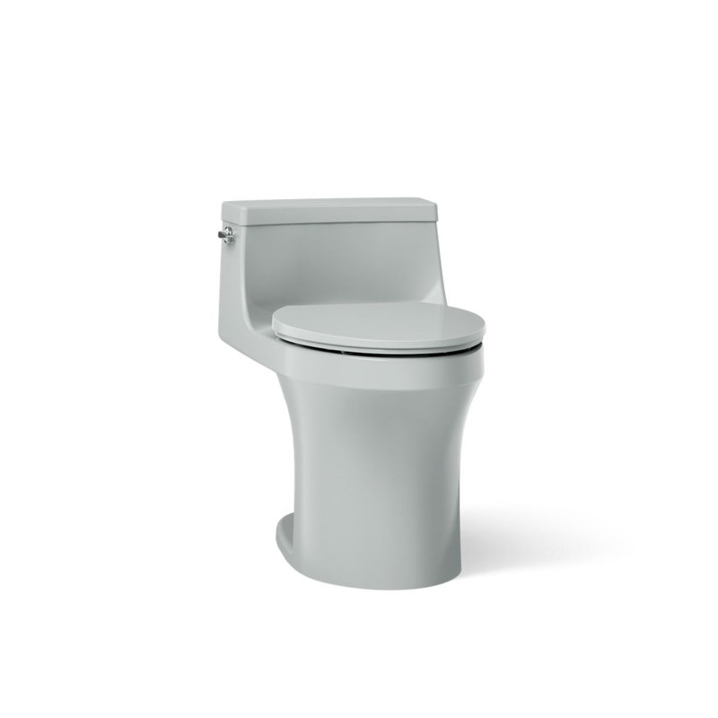 San Souci 1.28 GPF Elongated One-Piece toilet (Seat Included), Ice Grey, Left-Hand