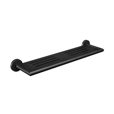 Summit Wall-Mounted Shower Shelf - Matte Black, Premium Brass Construction, Installation Hardware Included