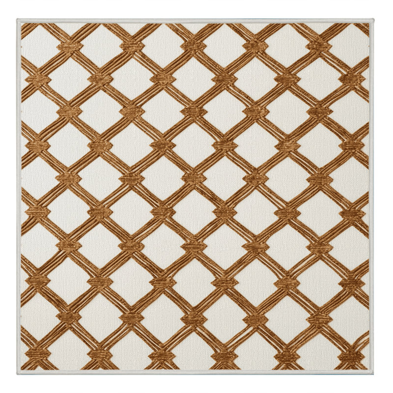 Tapis beige en treillis lavable à la machine, Carré 5 pi