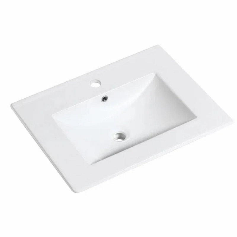 64 dessus de meuble-lavabo simple avec trous de robinet, 8" Centers