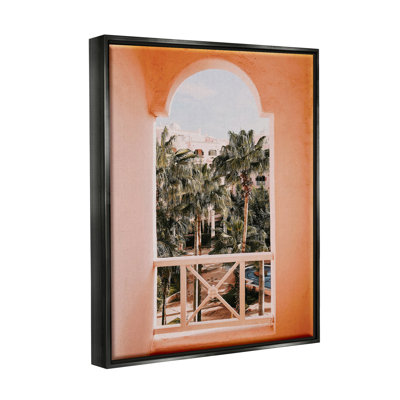 «Tropical Palm Trees Window View Floater», art mural par Krista Broadway