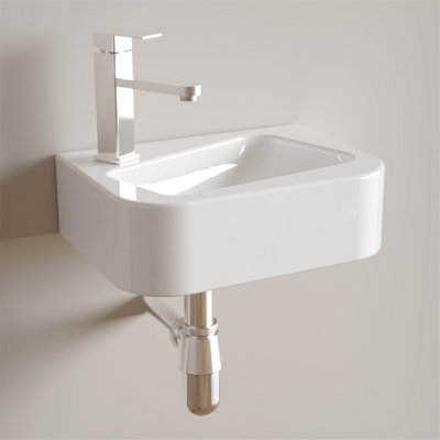 Lavabo de salle de bain mural, vasque rectangulaire pour petite salle de bain