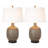 Superbes lampes de table transitionnelles brunes (ensemble de 2)