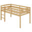 Lit mezzanine bas en bois avec échelle