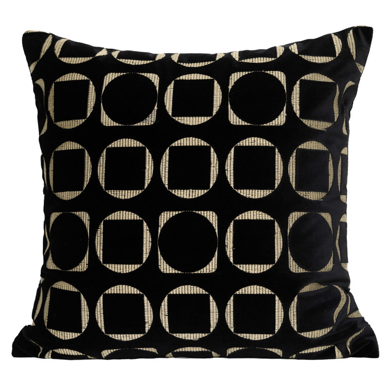 Housse de coussin réversible en velours géométrique, H 18 po x l 18 po, Carré