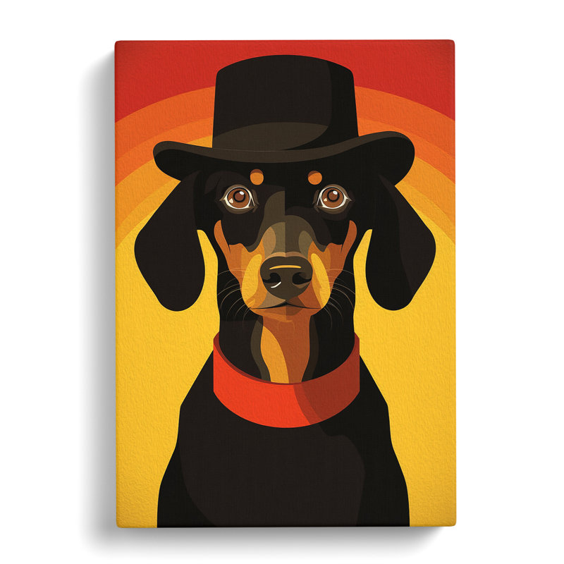Dachshund Minimalism Art - Wrapped Canvas, 60cm H x 40cm W x 3cm D