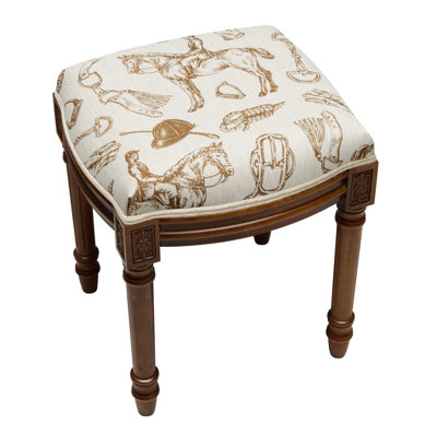 Kempf Linen Upholstered Vanity Stool by Charlton Home