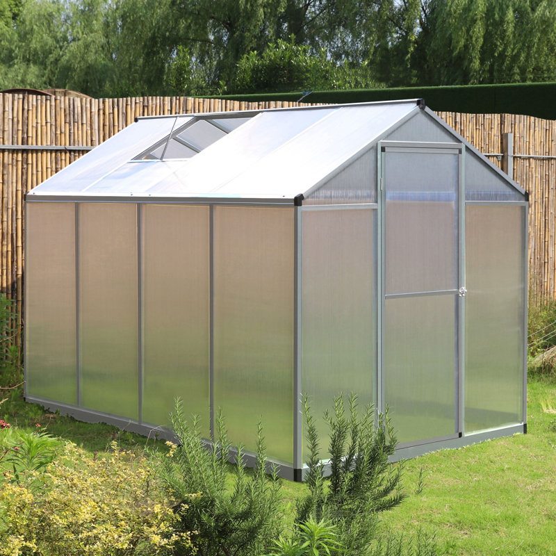 Greenhouse Multiple Sizes, Silver, 6' W X 8' D