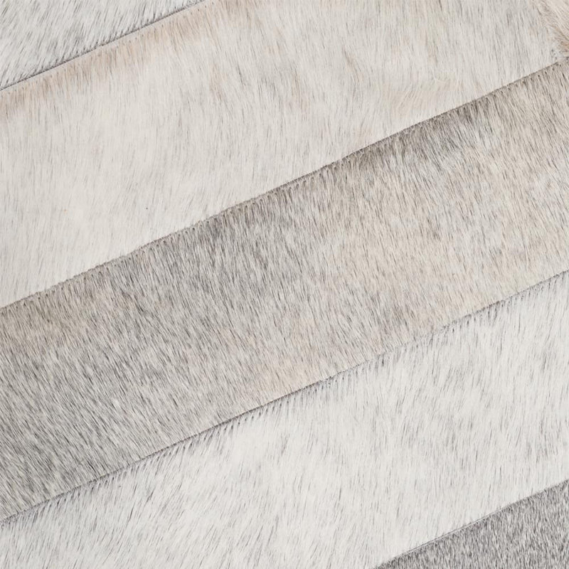 Vamos Cowhide Geometric Area Rug in Gray, Rectangle 5'3" x 6'7"