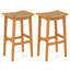 Ensemble de 2 tabourets de bar en bois d'acacia Gymax pour l'extérieur avec sièges et dossiers en rotin PE-571740403