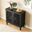 Buffet antique 2 portes avec sculptures florales-1422554236