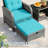 Constantino 2-Person Outdoor All-Weather Wicker Conversation Set with Ottomans and Tempered Glass Coffee Table-565501210
