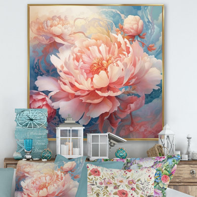 «Pink Peony Visons I», reproduction sur toile