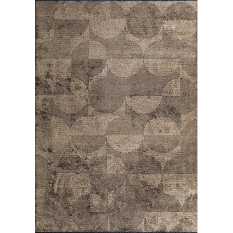 Modern Abstract Polka Dots Rug, Rectangle 6'7" x 9'10"