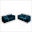 Ensemble de salon 2 pièces avec causeuse et canapé rembourrés en chenille pour un salon de bureau personnel confortable, conception modulaire polyvalente-1788944948