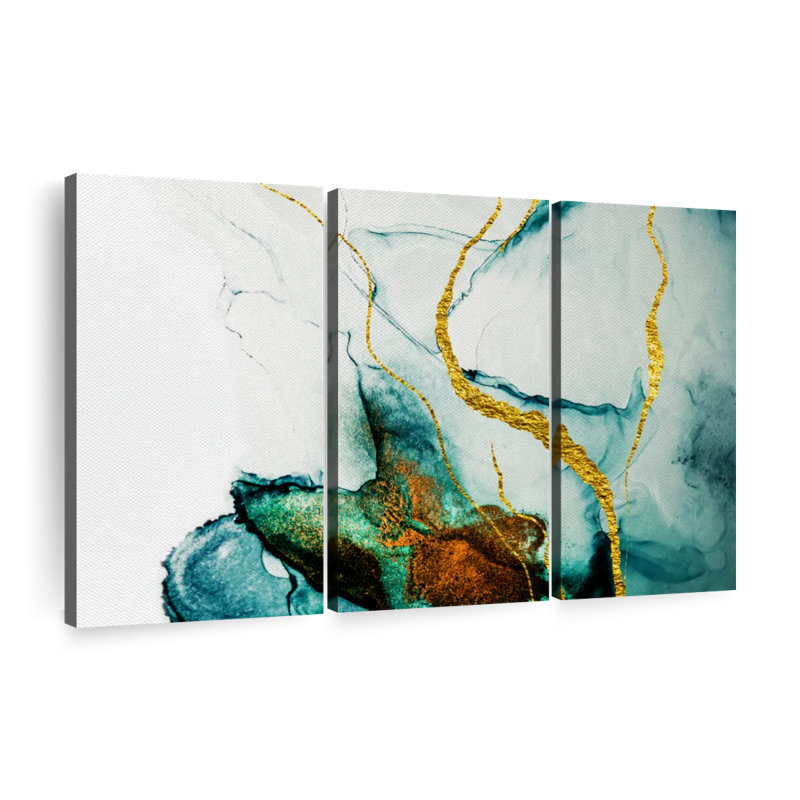 «Abstract Gold Streaks», reproduction d'art sur toile, H 45 po x l 28 po x P 1,25 po