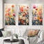 «Multicolored Flowers Collage III», 3 pièces sur toile-960395277-960395265