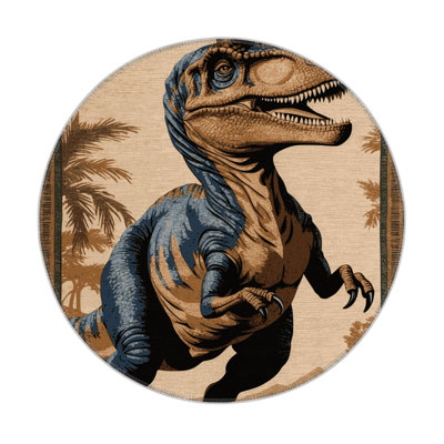 Tapis brun intérieur et extérieur Dinosaurs