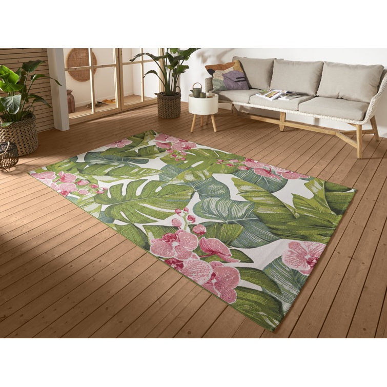 Pink/Green Indoor/Outdoor Rug