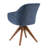 23" Yellow And Natural Fabric And Wood Swivel Arm Chair-572939703