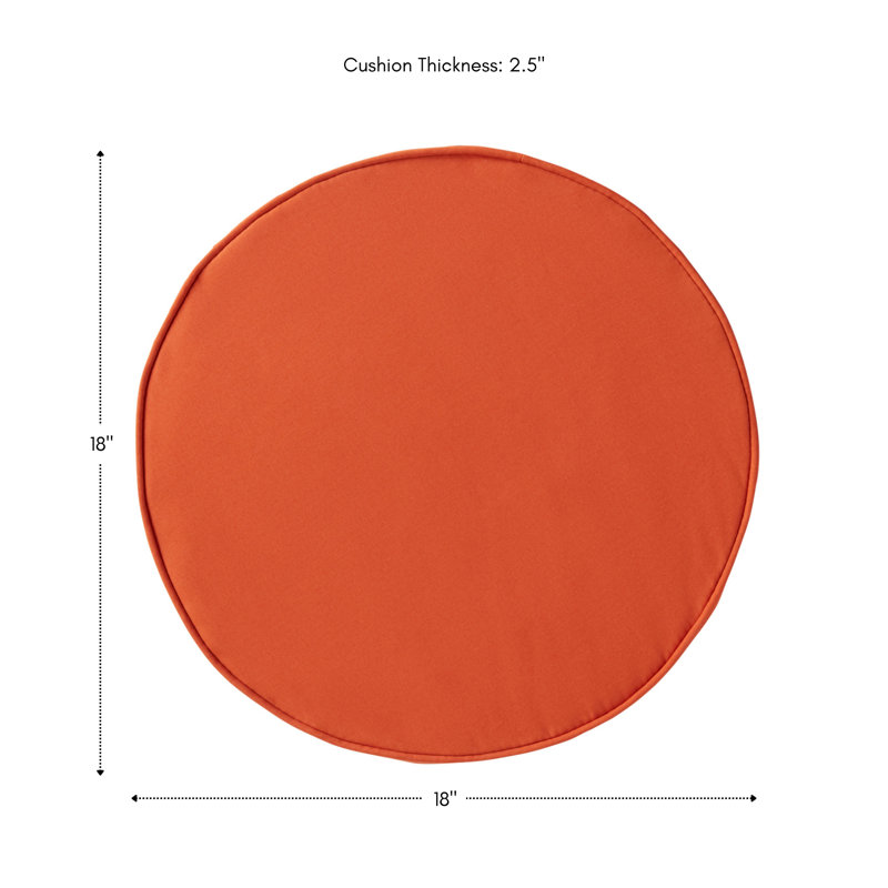 Outdoor Round Dining Chair Seat Pad, Rust