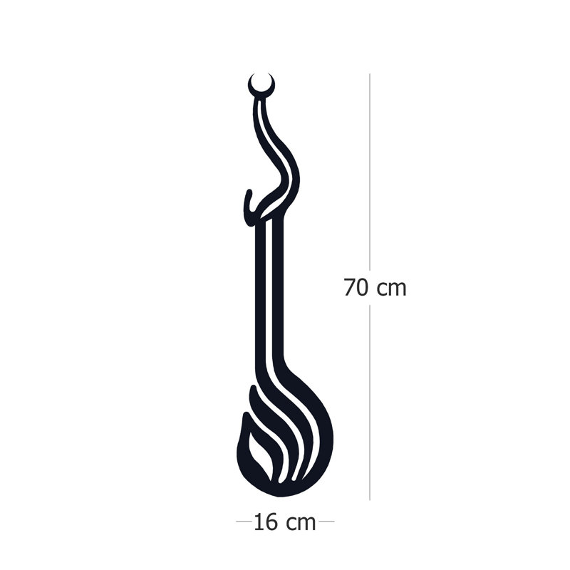 Accessoire mural décoratif en métal, noir, 6,3 po x 27,6 po | 100% métal, épaisseur: 0,08 pouce | Fixation murale facile avec support arrière | Décoration élégante pour le salon, le bureau ou la chambre à coucher, design durable et élégant