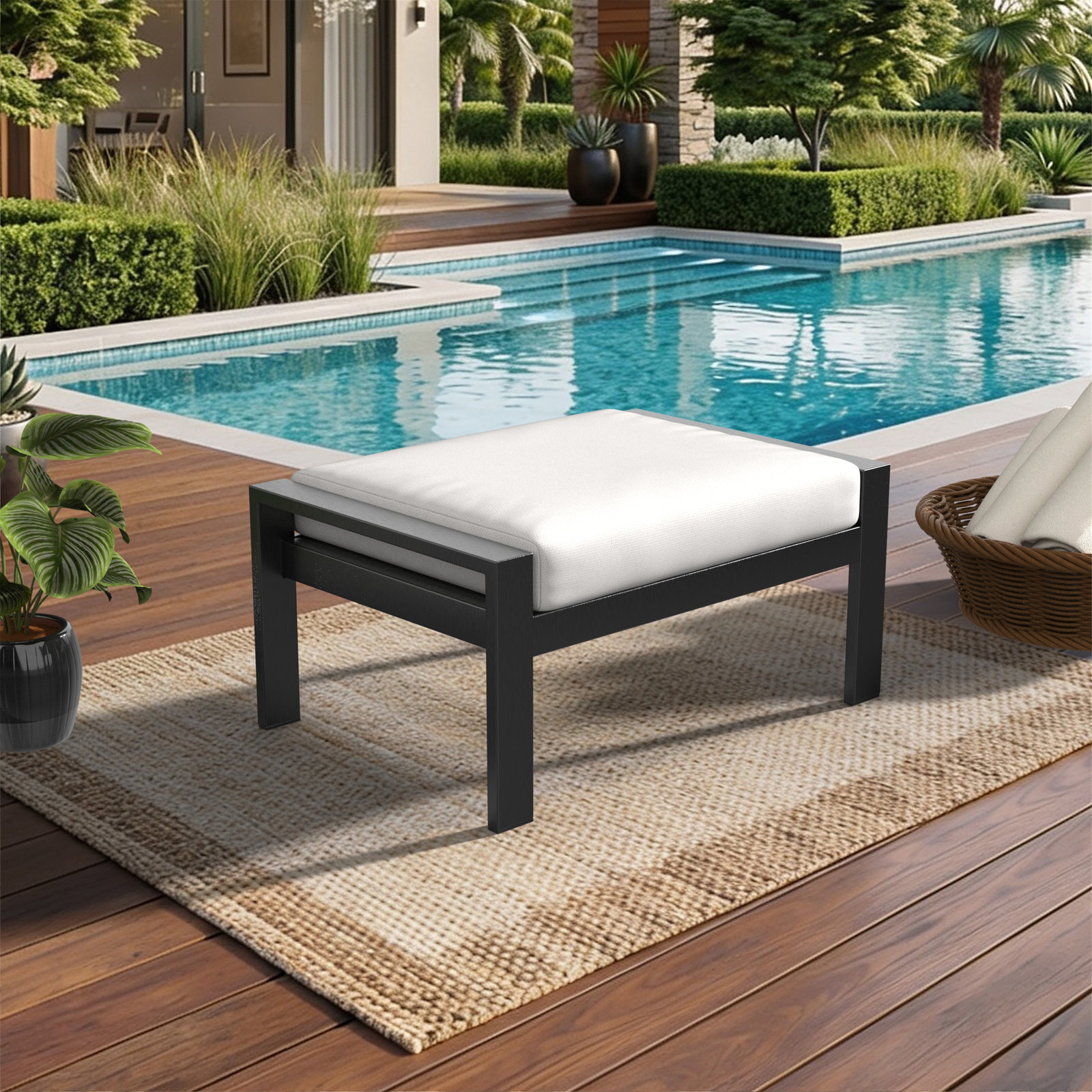 Sunbrella® Seat Cushion, Sunbrella® Canvas Natural, 4" H x 24" W x 20.5" D