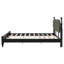King Bed Frame, Solid Wood Platform With Slats, Modern Green & Black Bedroom Furniture