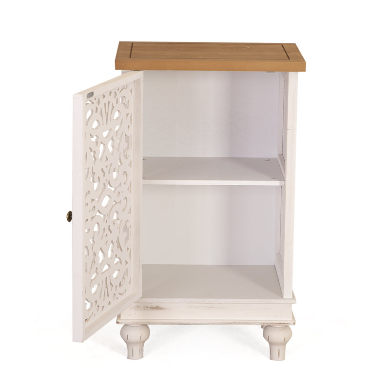 Eyler 31.5" H x 18.9" W Solid and Manufactured Wood 1-Door Accent Cabinet, White