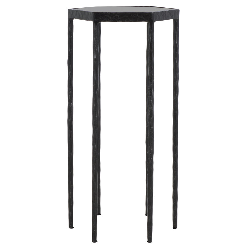 Galvin Marble Top Drink Table, Black