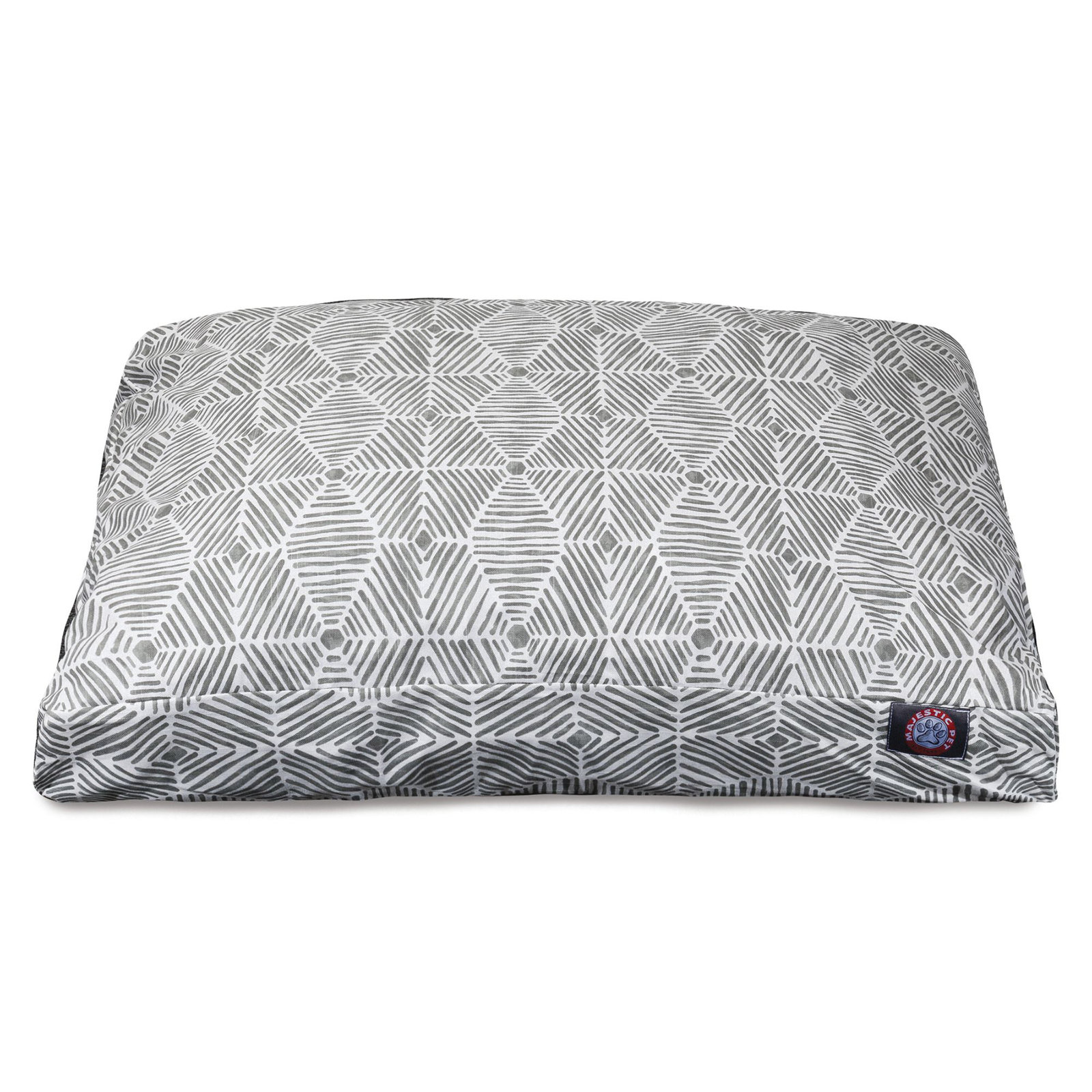 Charlie Orthopedic Cotton Geometric Pillow, Gray, Large (36" W x 44" D x 5" H);