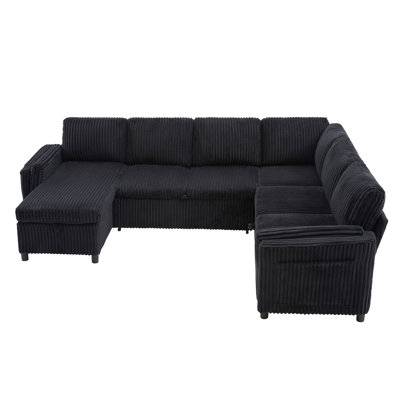 Convertible Sofa Bed Pull Out Sofa Bed 111" Sectional Sofa U-Shaped Sofa Sleeper Sofa With Usb Ports And Storage For Living Room