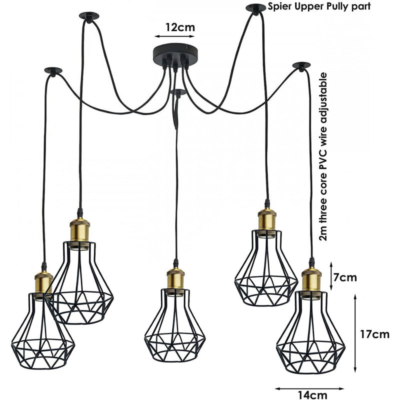 5 - Light Black Cluster Pendant