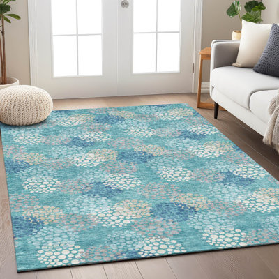 Maliana Flatweave Washable Abstract Indoor / Outdoor Rug